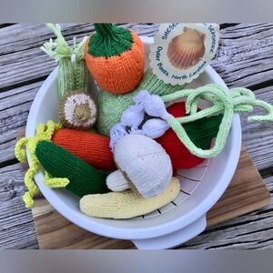 Handmade Knit Life Size Vegetable Toys Pretend Kitchen Play Food Soft Plush Food